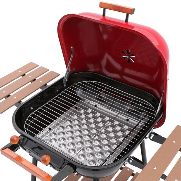 Americana Swinger Charcoal Grill In Red 4105 0 511 Befail