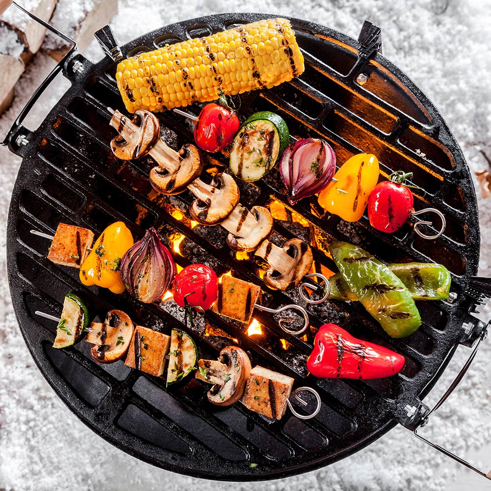 Grilled vegetables on a barbecue