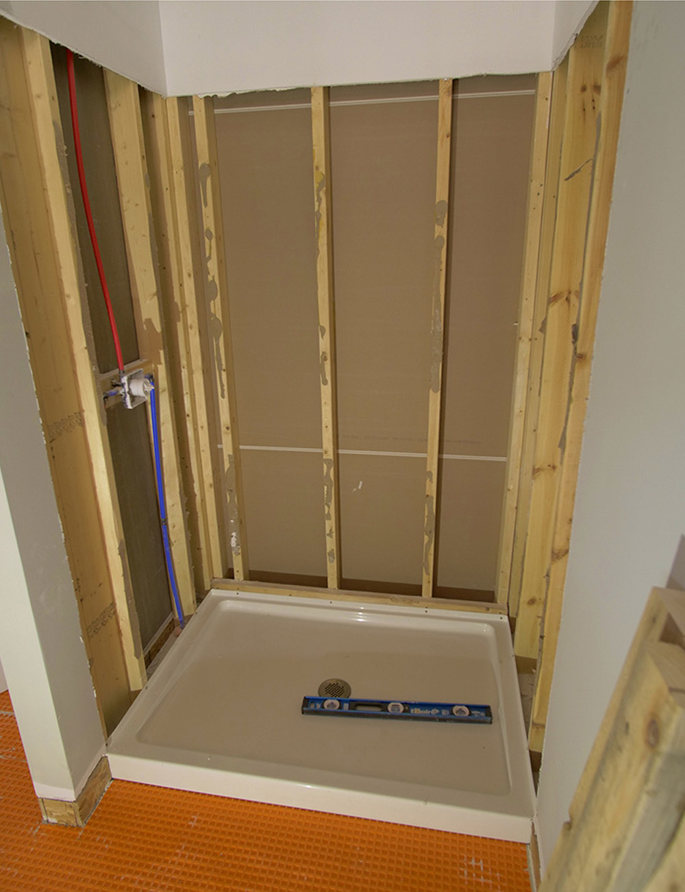 Area for a shower installation. 