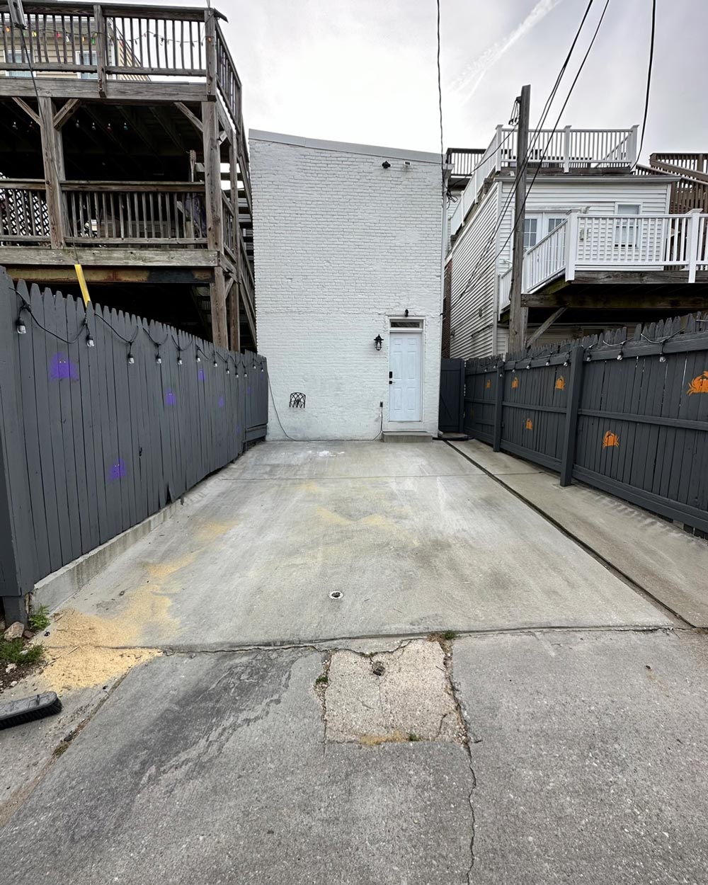 Empty concrete parking pad. Empty concrete parking pad.