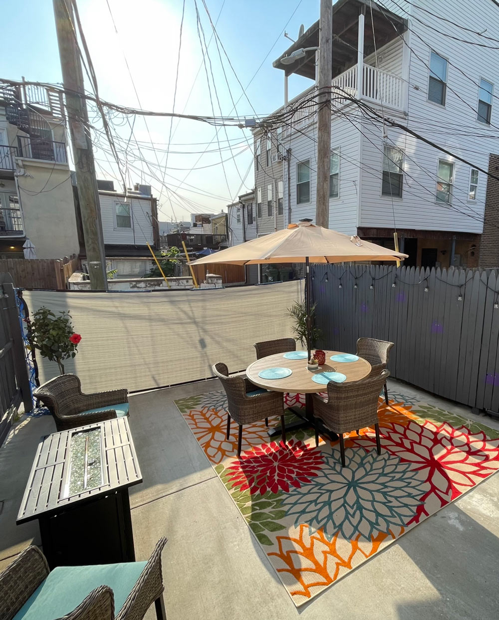 A completed private patio space. A completed private patio space.
