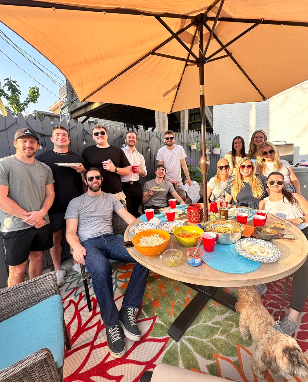 A group enjoying the completed space. A group enjoying the completed space.