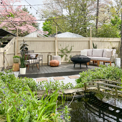 Outdoor Entertaining Space: Modern Backyard Makeover + DIY Floating Deck