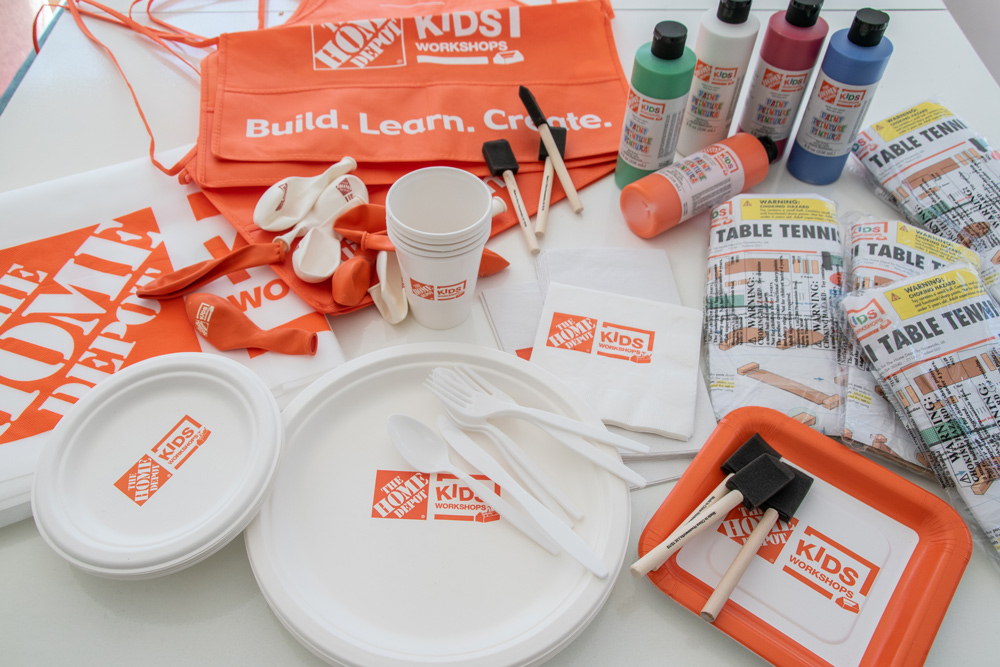 Materials included within a Home Depot Kids Celebration kit.
