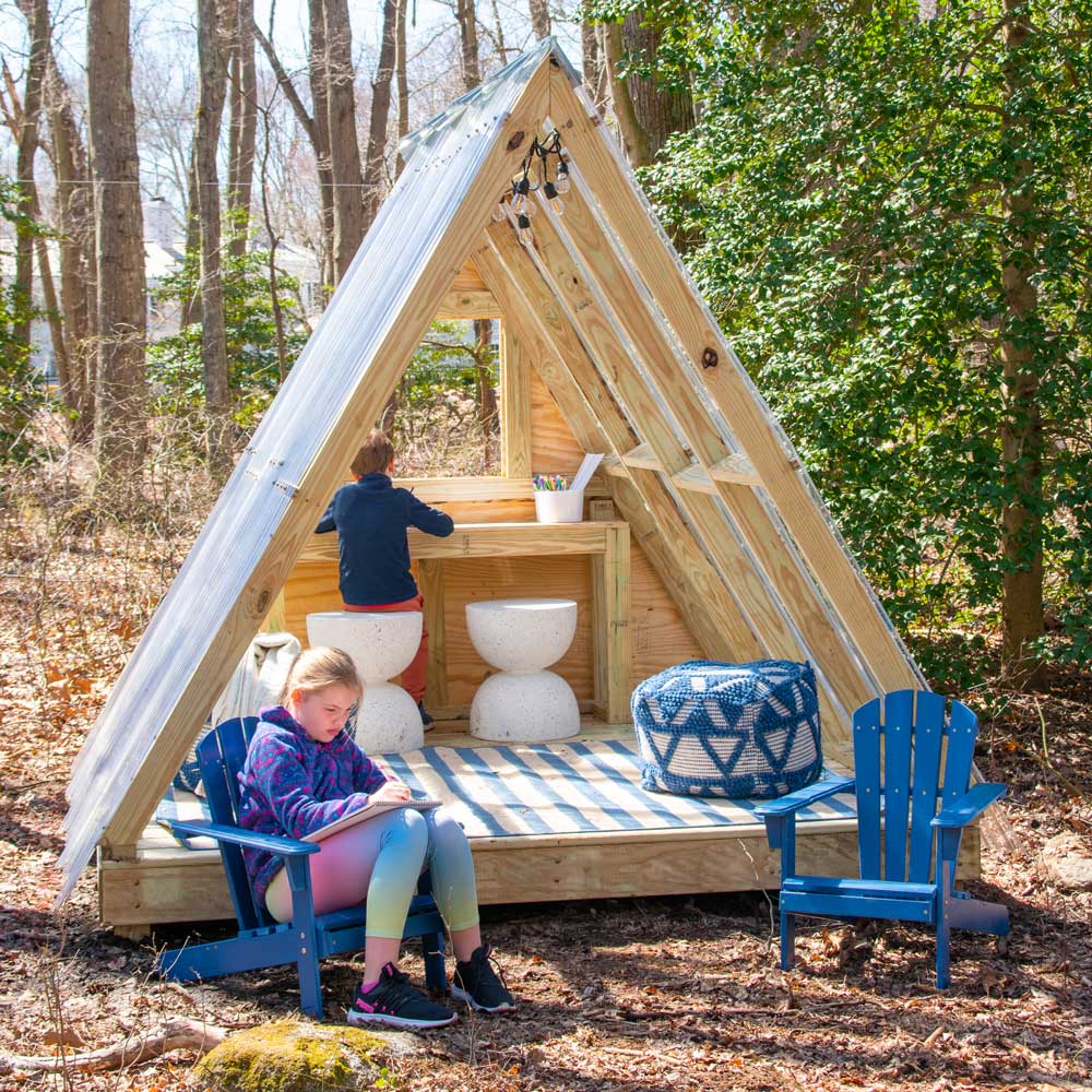 DIY Luxury A Frame Playhouse The Home Depot
