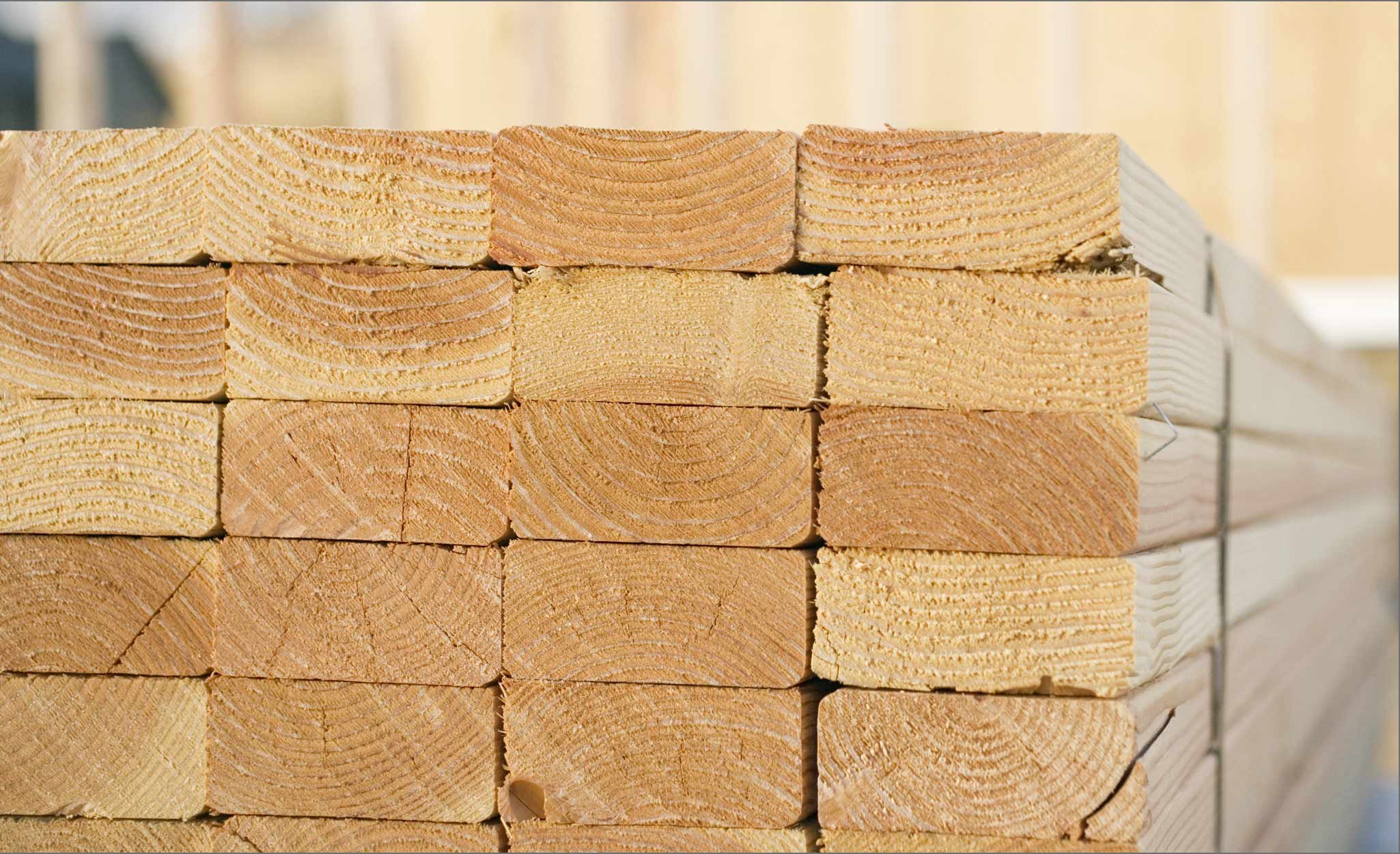 A stack of 2- x 4-inch boards.