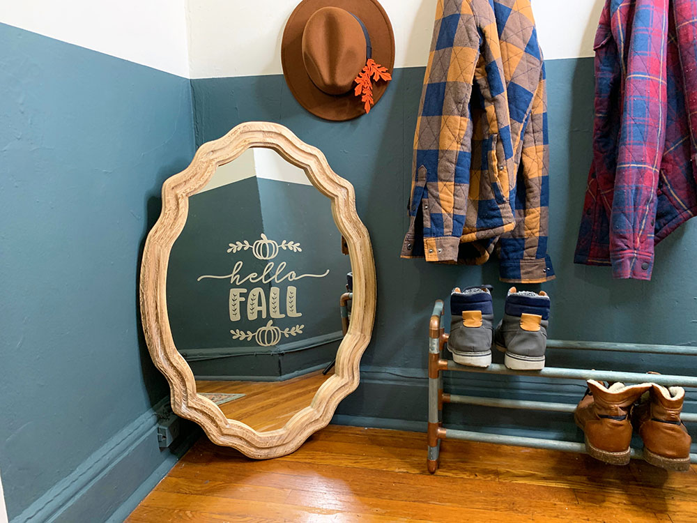 DIY Fall Mirror with Removable Vinyl - The Home Depot