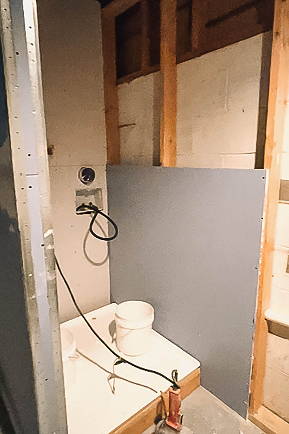 The plumbing and electrical work of laundry room. The plumbing and electrical work of laundry room.