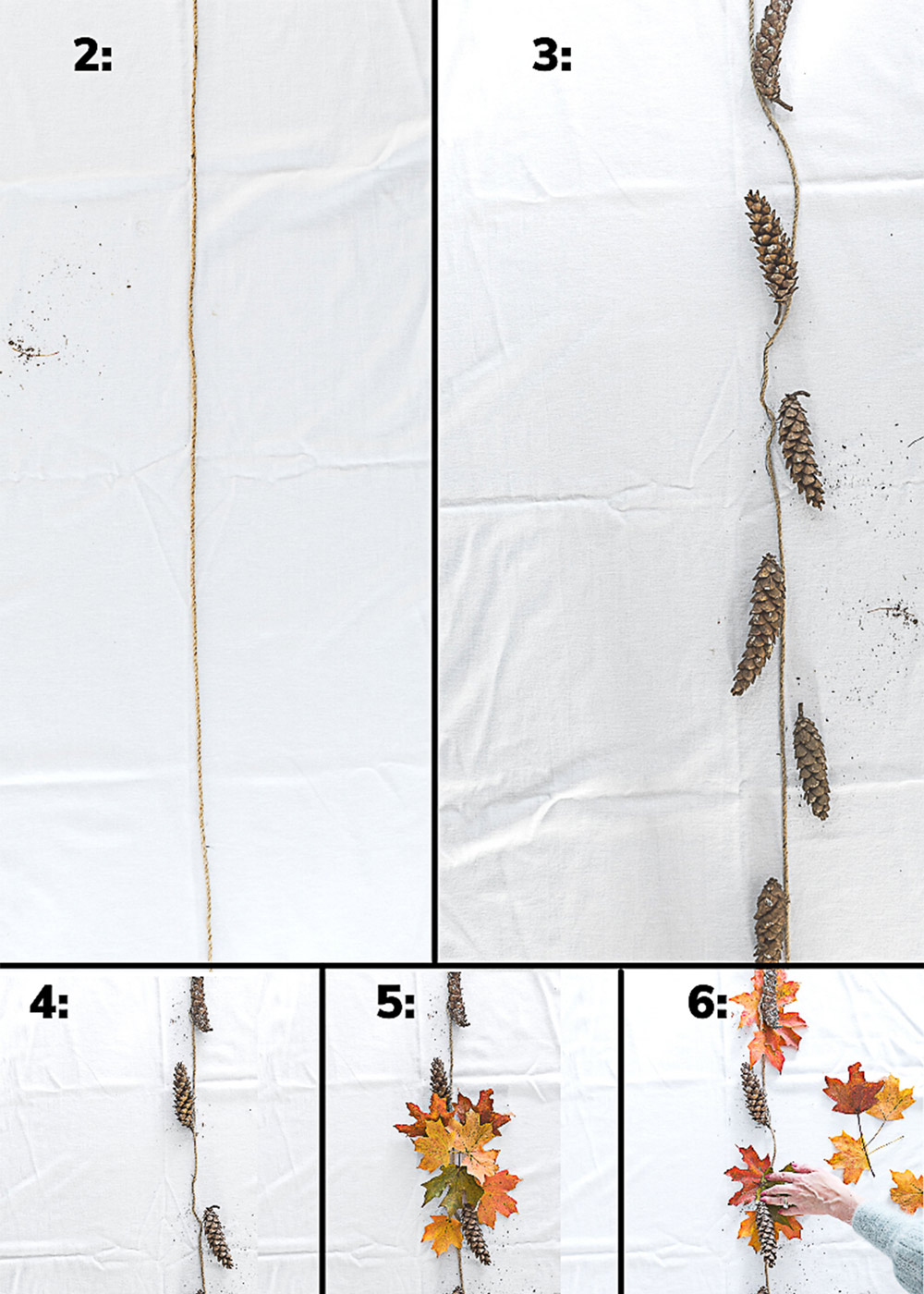Step-by-step graphic of how to create garland. Step-by-step graphic of how to create garland.