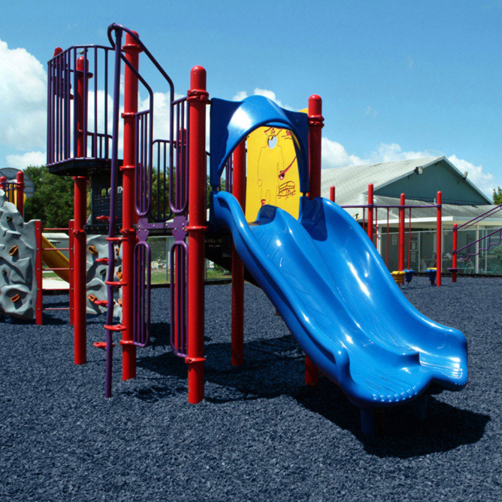 A playset with a slide.