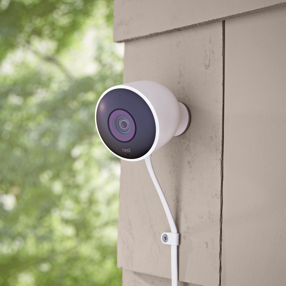 A DIY-installed home security camera.