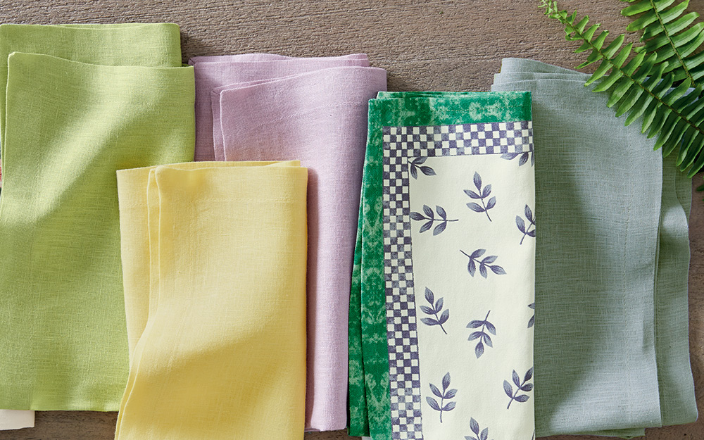 A collection of brightly-colored cloth napkins A collection of brightly-colored cloth napkins