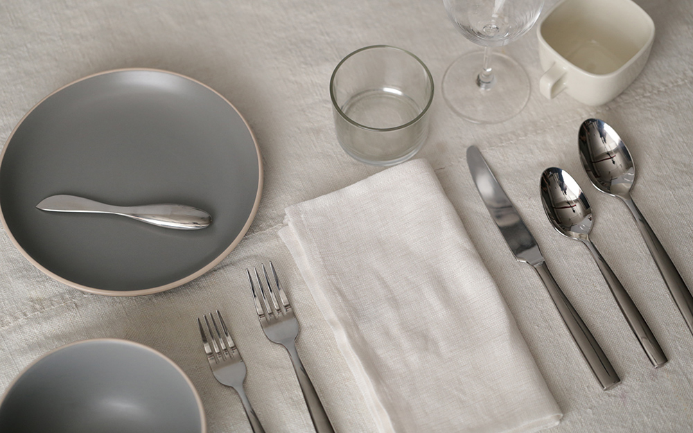 A place setting for a seated dinner.