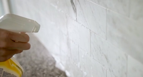 Clean the backsplash Clean the backsplash