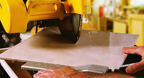 Making diagonal cuts - Cut Tile Wet Saw Making diagonal cuts - Cut Tile Wet Saw