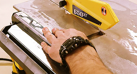 Making L-shaped cuts - Cut Tile Wet Saw Making L-shaped cuts - Cut Tile Wet Saw
