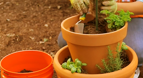 Add soil - Herb Garden Tower Container Add soil - Herb Garden Tower Container