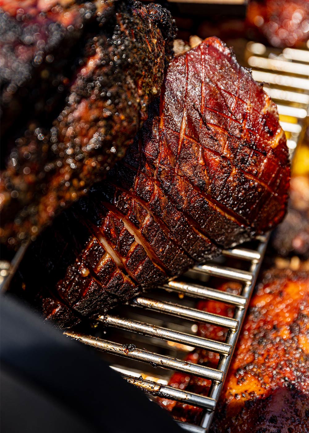 Fully cooked food on grill. Fully cooked food on grill.