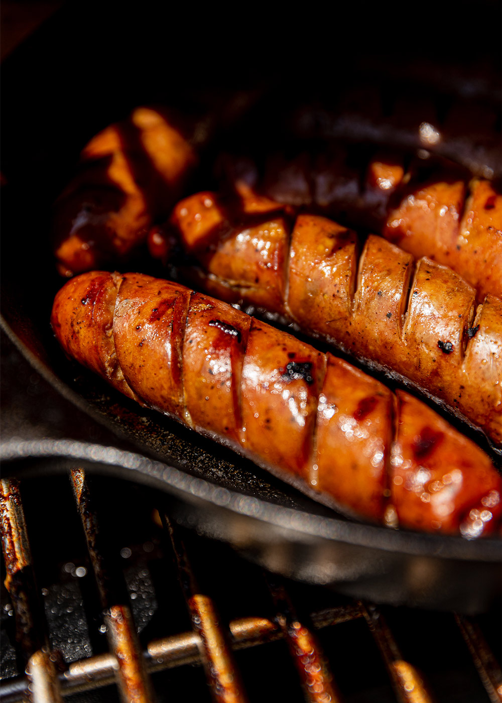 Fully cooked food on grill. Fully cooked food on grill.