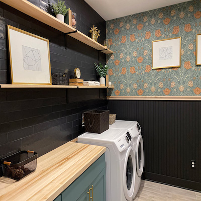 Moody Laundry Room Makeover 