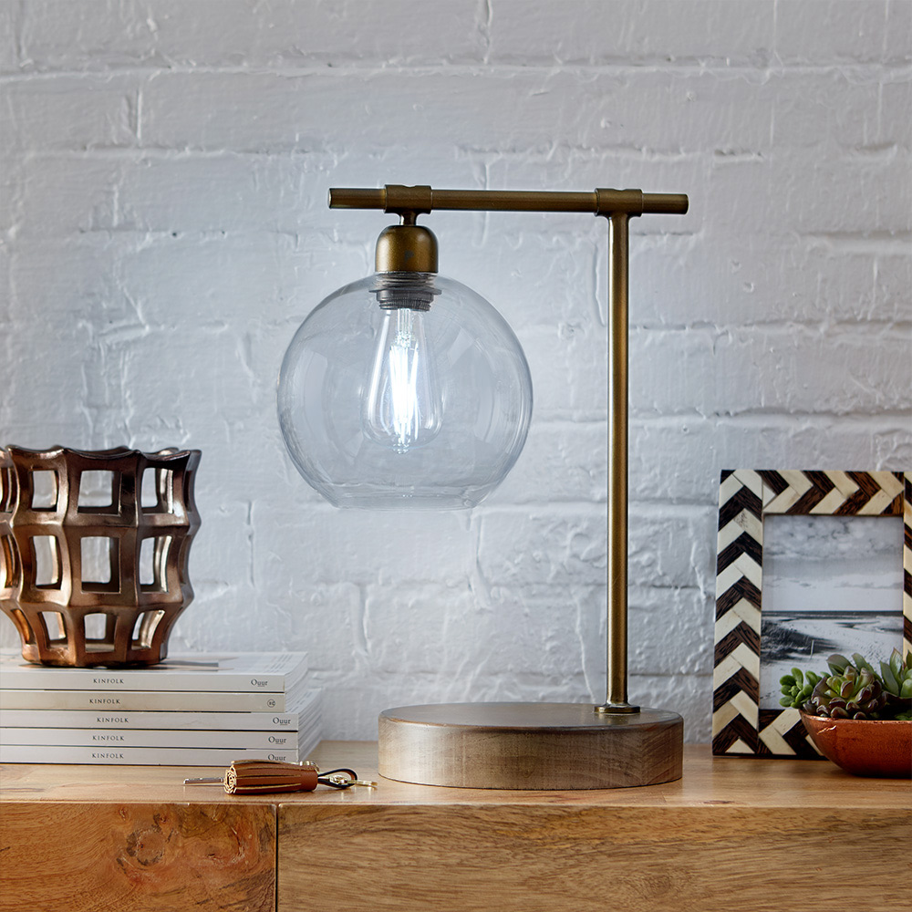 A desk lamp with an LED bulb.