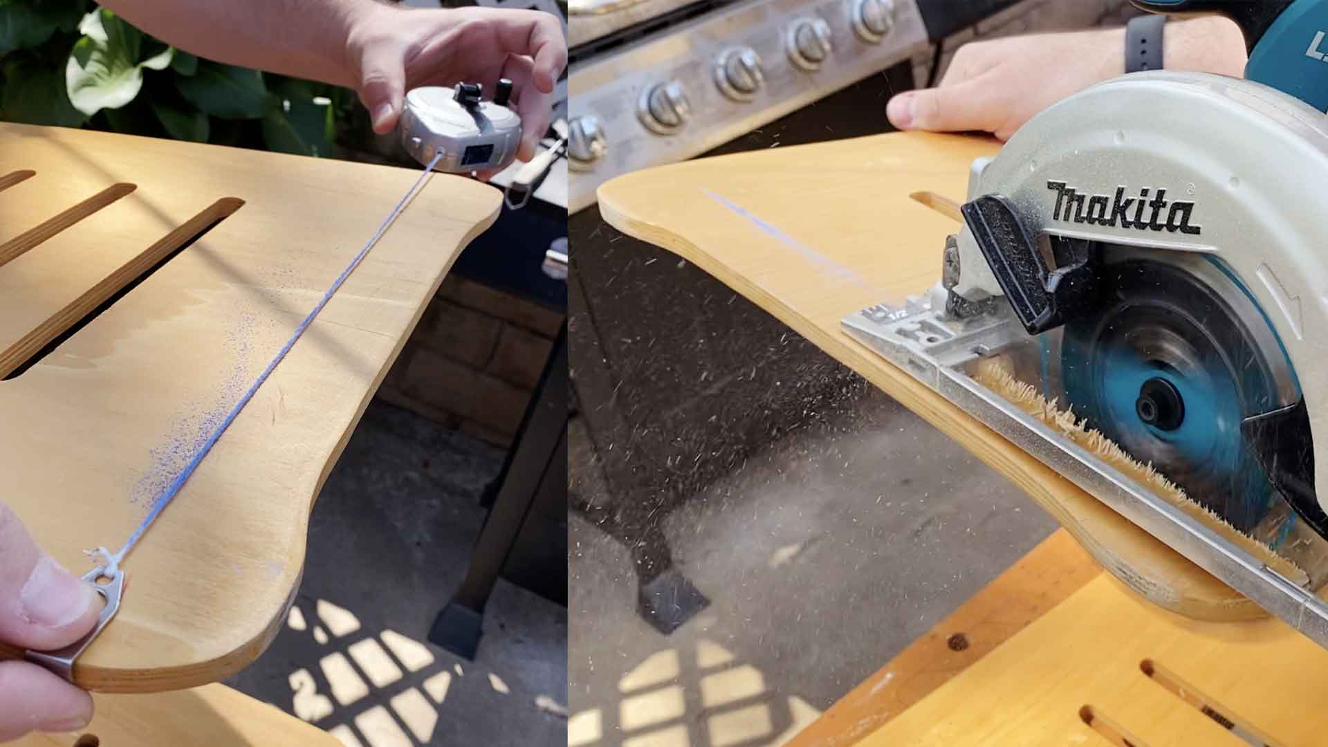 saw cutting through table end