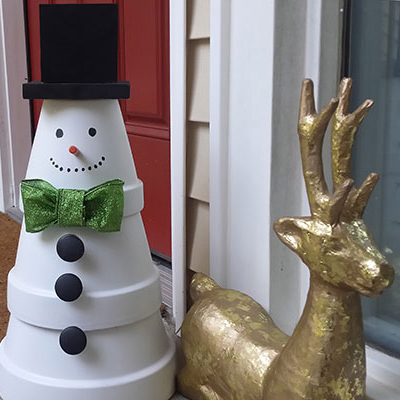 Make a Terra Cotta Snowman