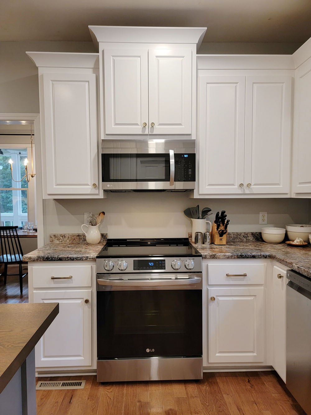 Completed kitchen renovation with new LG sterling silver appliances.