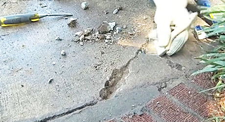 slab crack repair sidewalk