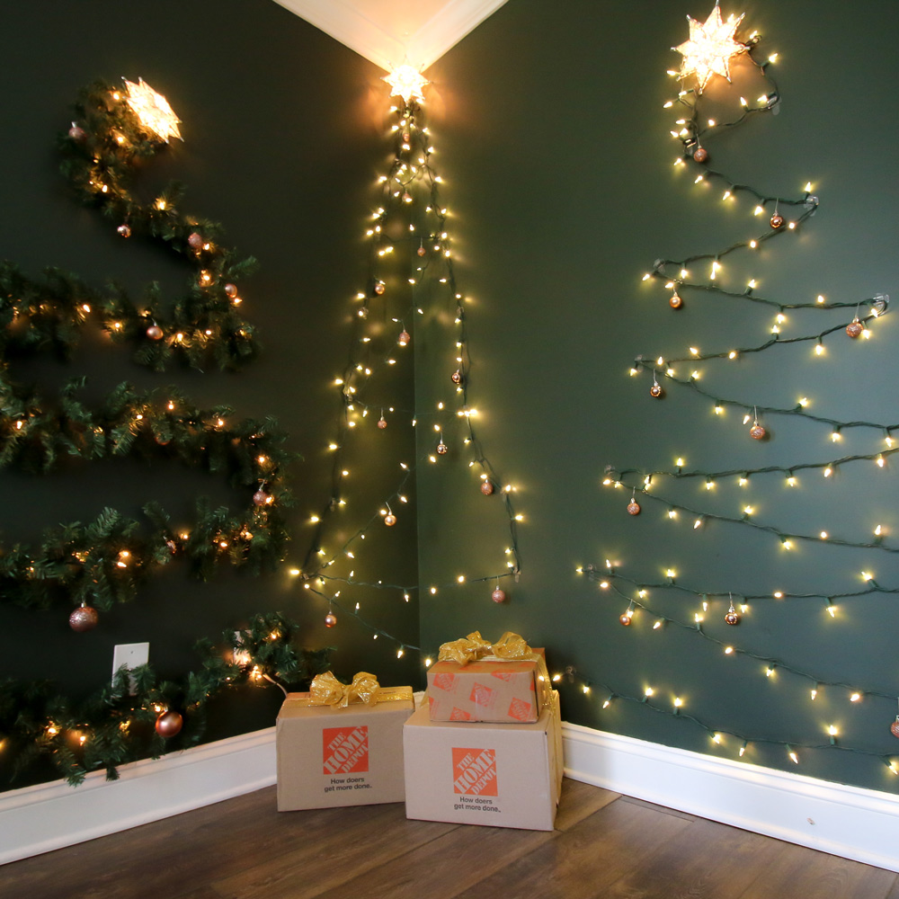 How to a Christmas Tree of Lights on the Wall The Depot