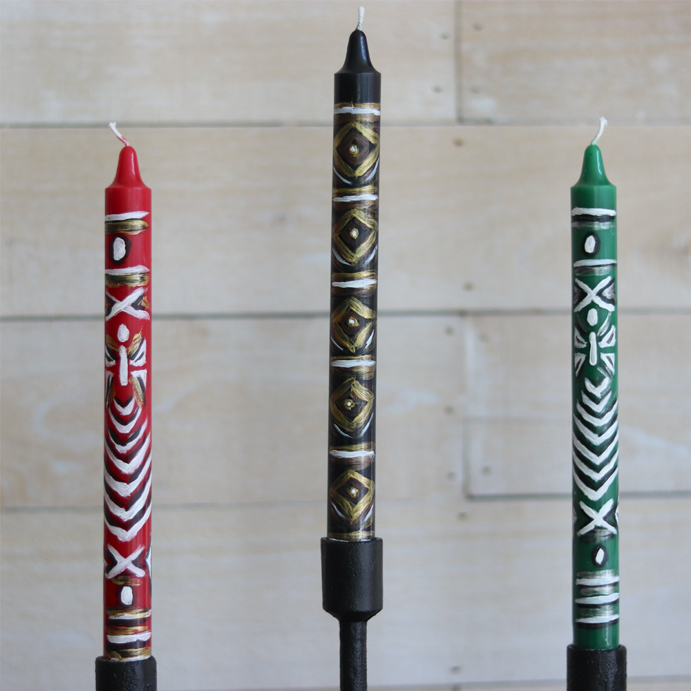 How to Make a DIY Kwanzaa Kinara with Hand-Painted Candles