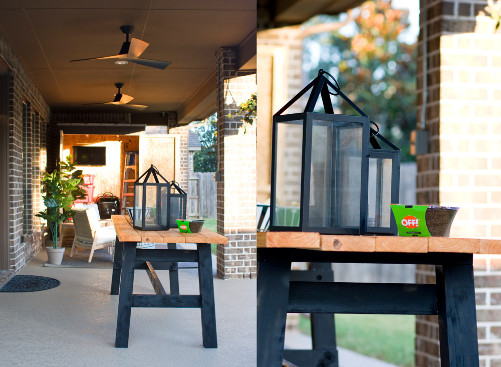 Overview (left) and close-up (right) of dining table. Overview (left) and close-up (right) of dining table.