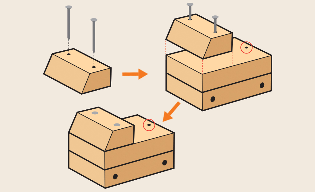 Cab is nailed to combined pieces. Cab is nailed to combined pieces.