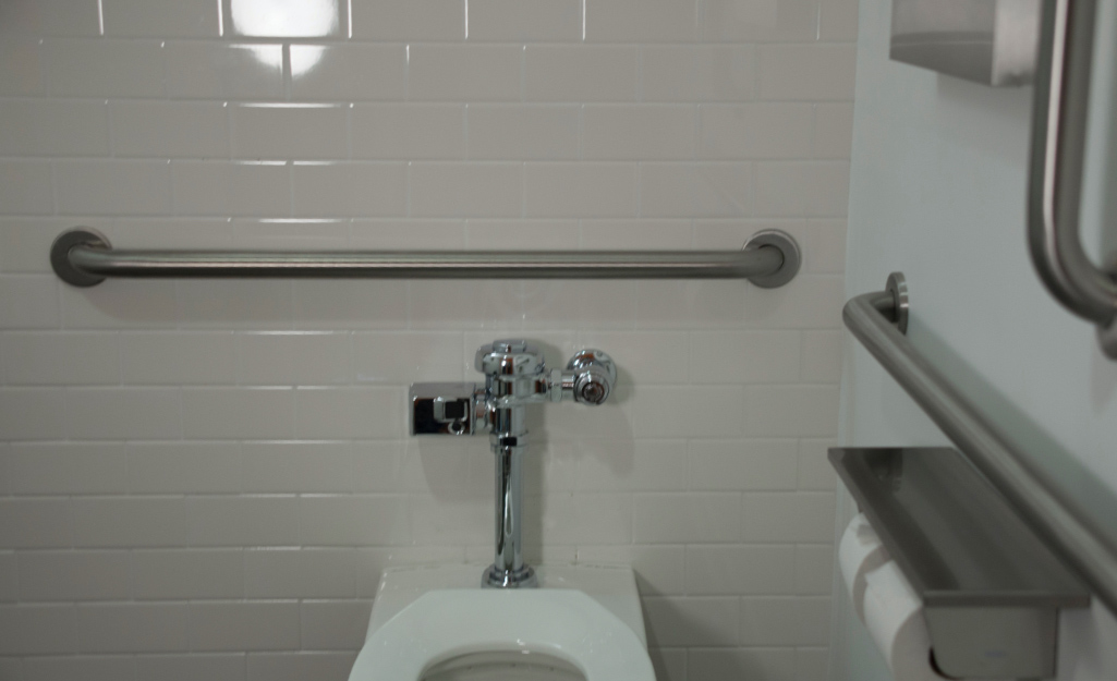 ADA Compliant Bathroom Toilet With Grab Bars