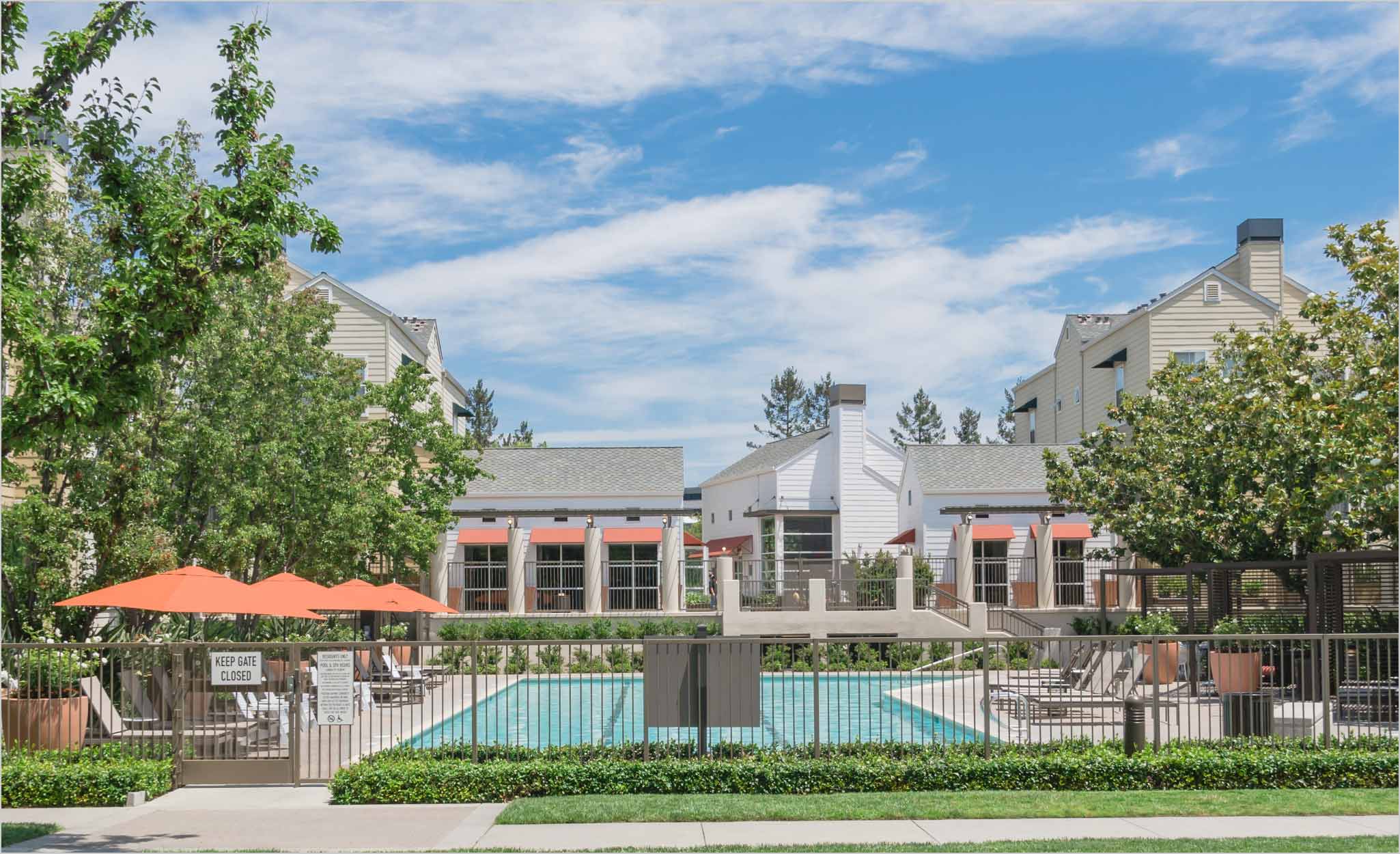 A rental property features a swimming pool.