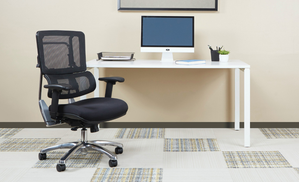 An office chair and desk