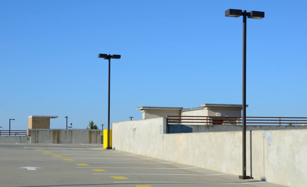 parking lot lights and poles