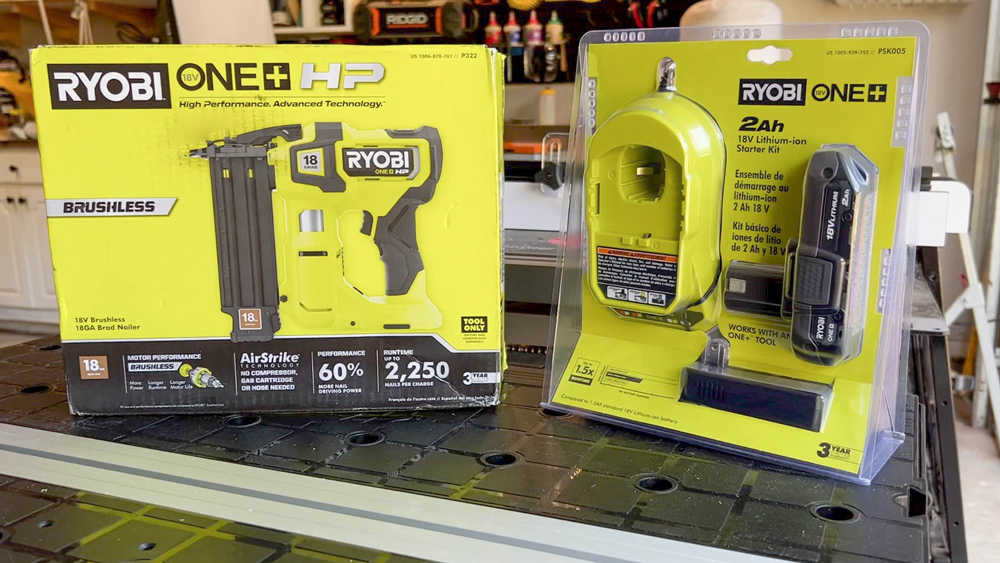 Ryobi 18GA Brad nailer and battery. Ryobi 18GA Brad nailer and battery.