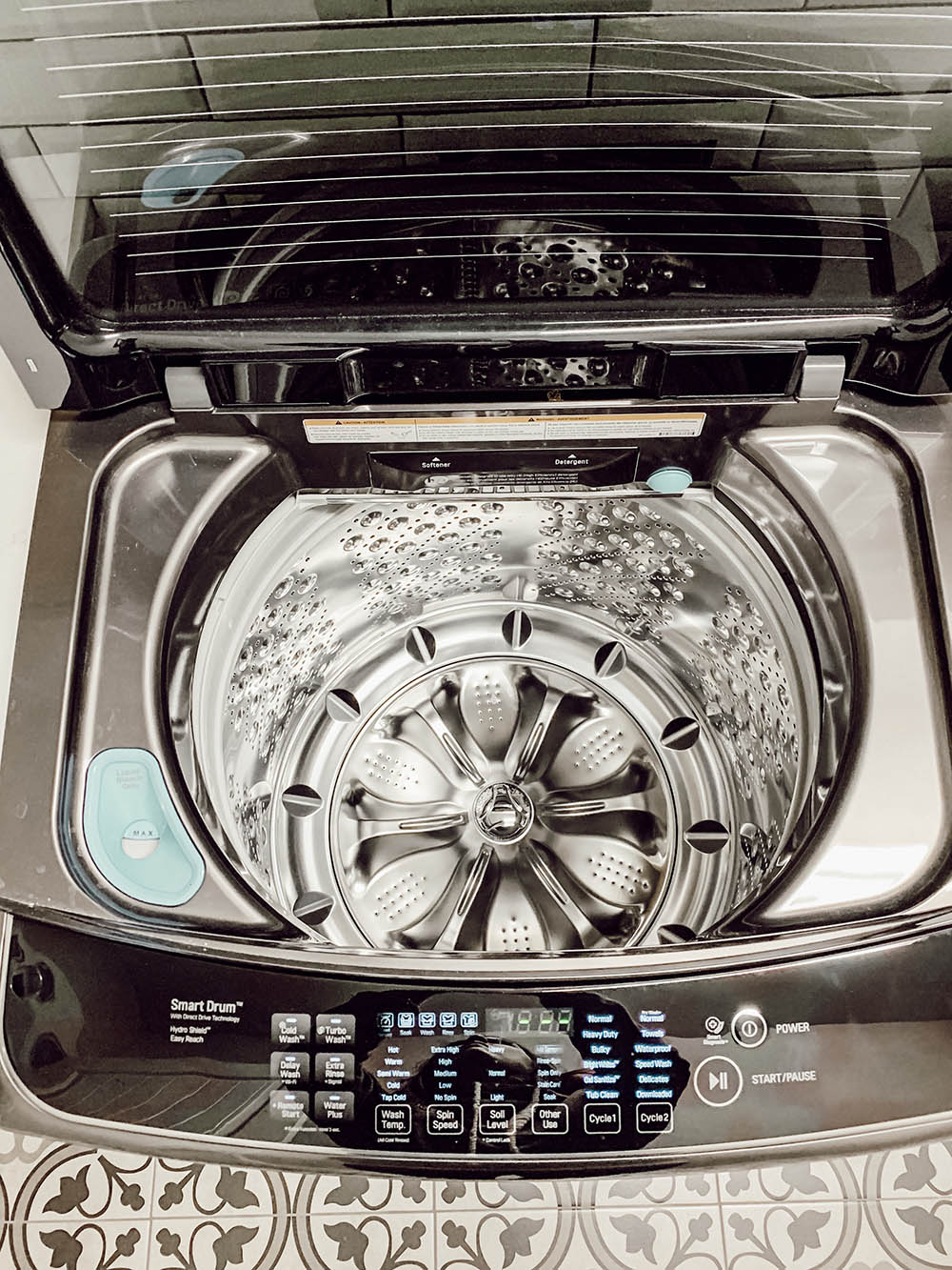The inside of LG Smart Electric Dryer.