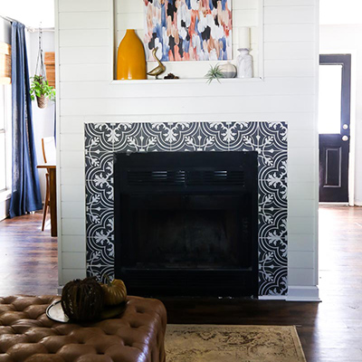 A Fireplace Makeover Using Shiplap Appearance Boards