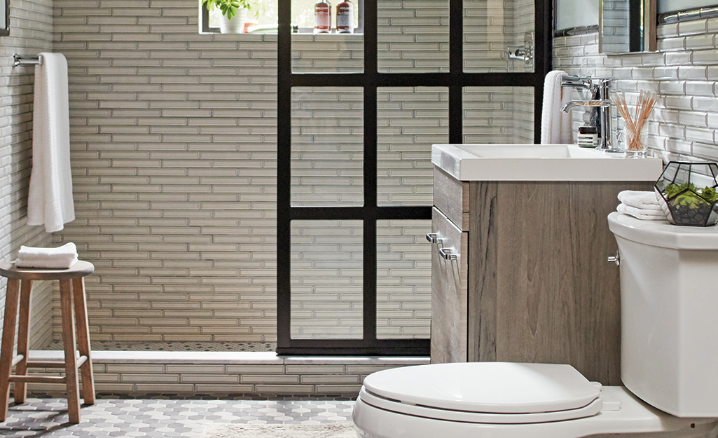 Featured image of post Beige Half Tiled Bathroom - Grey bathroom tile grey bathroom cabinets grey bathroom vanity grey bathroom walls grey bathroom.