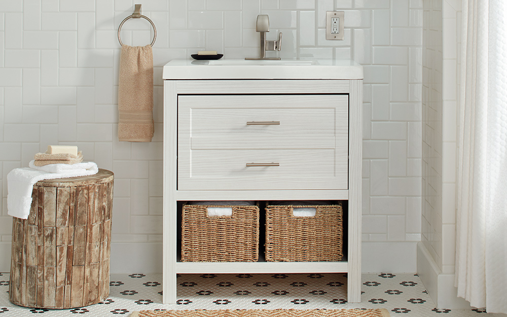 floating wood shelf bathroom vanity