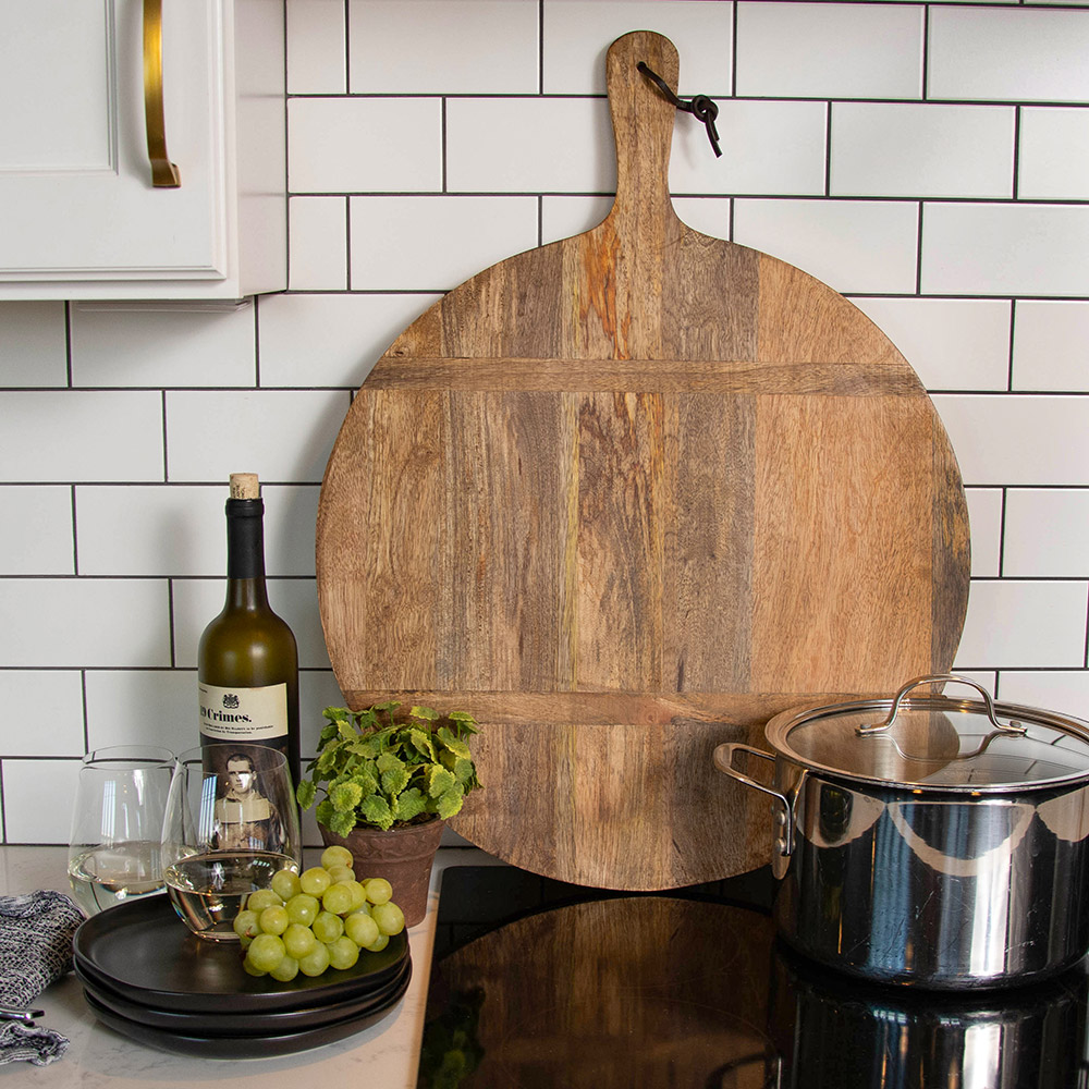 Wood Cutting Board for Kitchen, Dishwasher Safe, Dual-Sided with