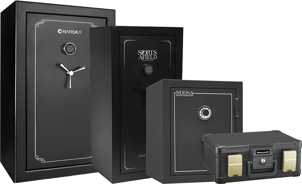 Different sizes of home safes.