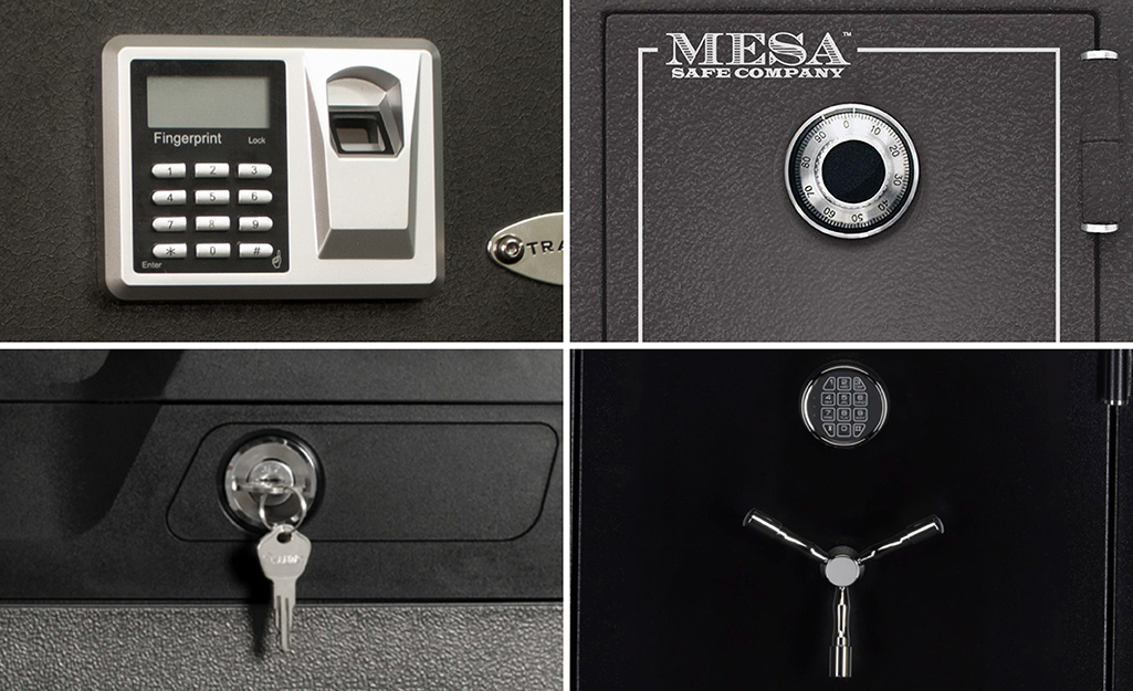 Different locks on home safes.