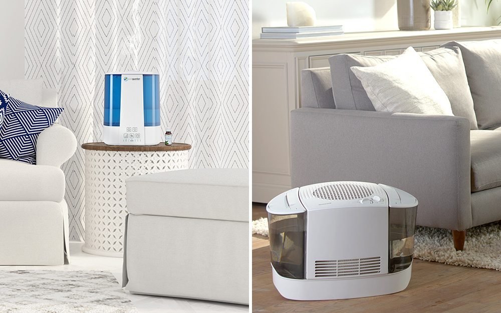A side-by-side comparison of two different types of humidifiers.