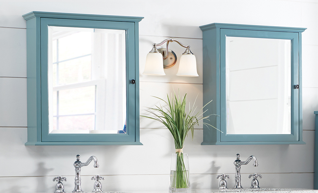 Get-Ready Wood Vanity Mirror with Storage