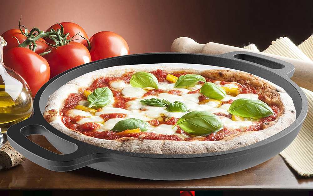 The Best Pizza Stone Is Actually This Cast Iron Pan  Best pizza stone, Pizza  stone, Cast iron pizza pan