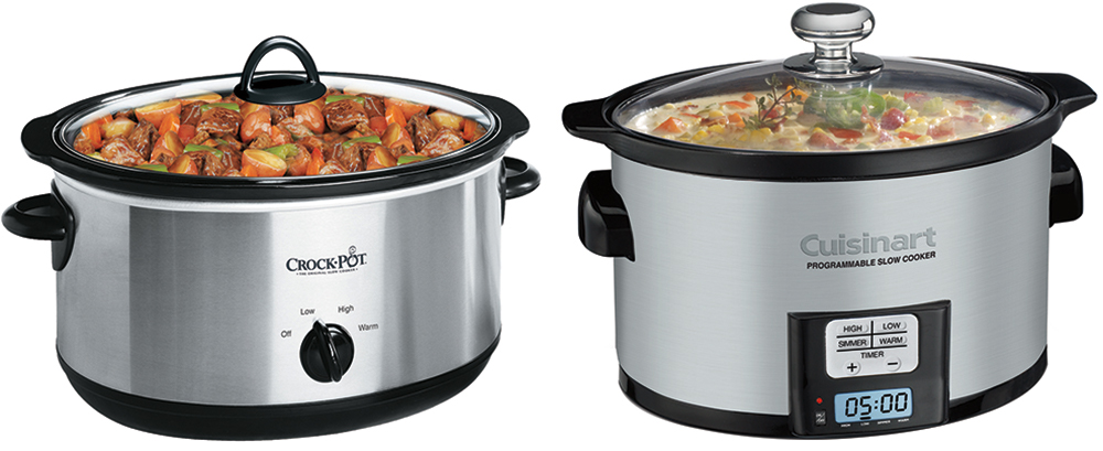 Better Chef 4 qt. Oval Slow Cooker with Removable Stoneware Crock in Silver  Stainless Steel 985117929M - The Home Depot