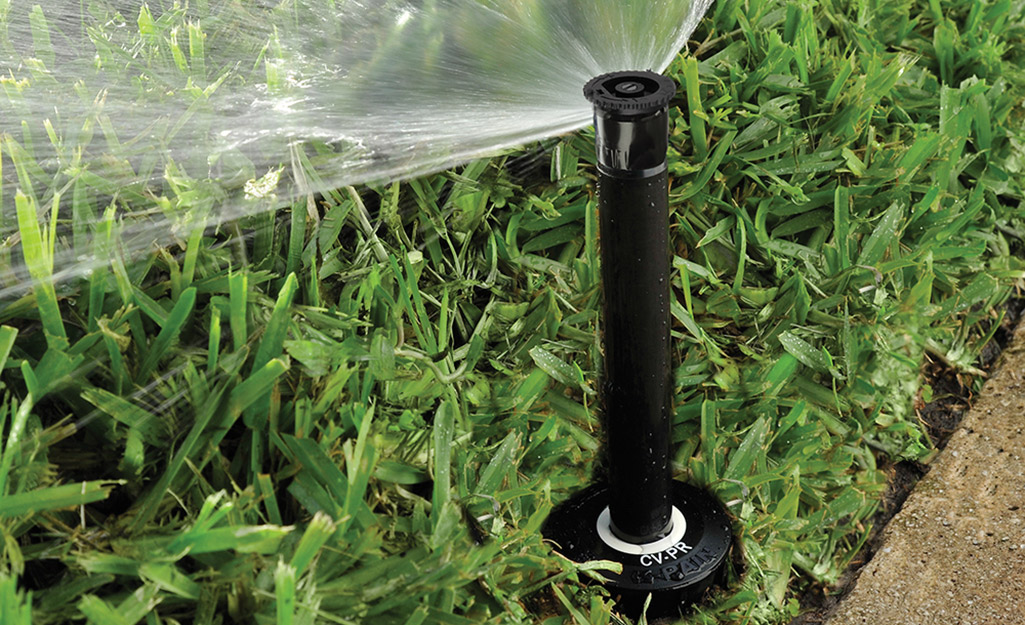 A sprinkler using high-pressure water.